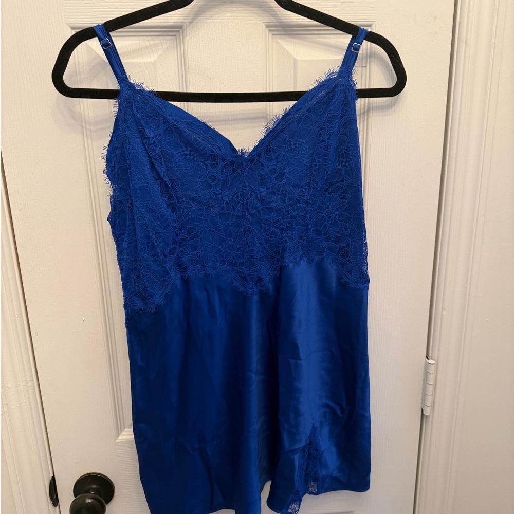 Victoria's Secret Royal Blue Lace Top Adult Large NWT